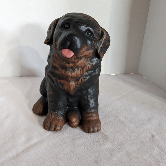 VTG ceramic rottweiler sitting puppy dog figurine statue 9 inch - Picture 5 of 9